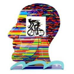David Gerstein Signed Sculpture - Head With Cyclist